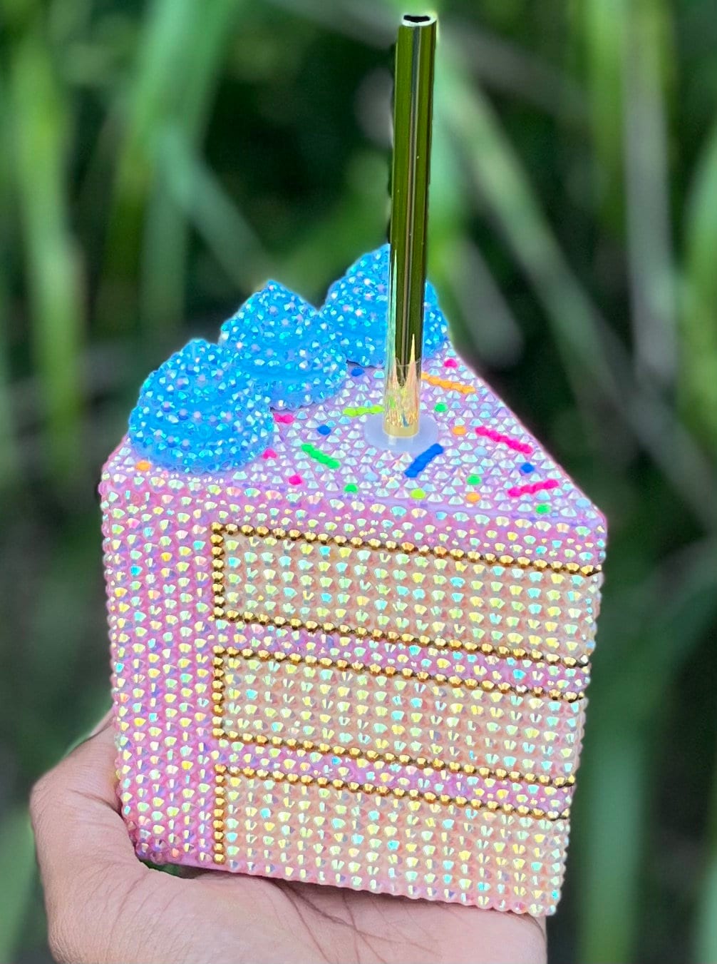 Rhinestone Cake Slice Tumbler