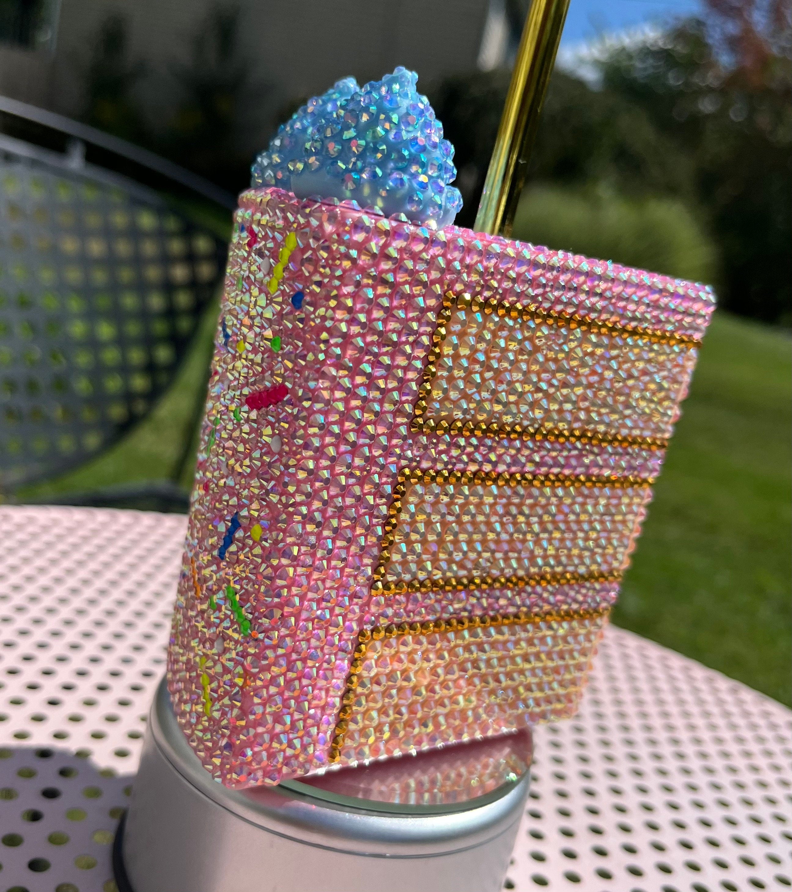 Rhinestone Cake Slice Tumbler
