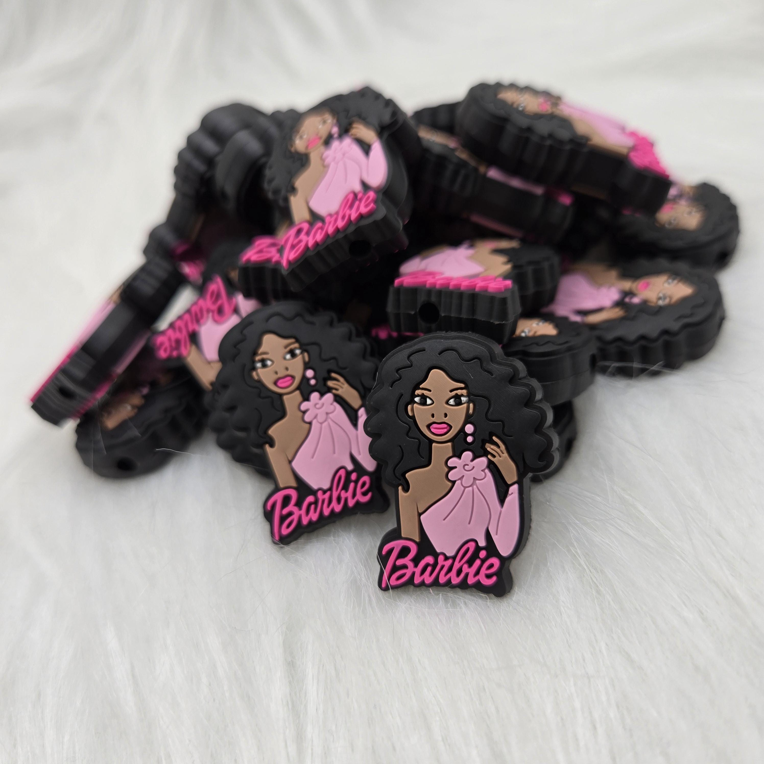 Girly Brown Barb Focal Bead, Silicone Focal Bead, Food Grade Silicone Bead, Beadable Keychain, Beadable Pen, Crafting Supplies, Pink Bead