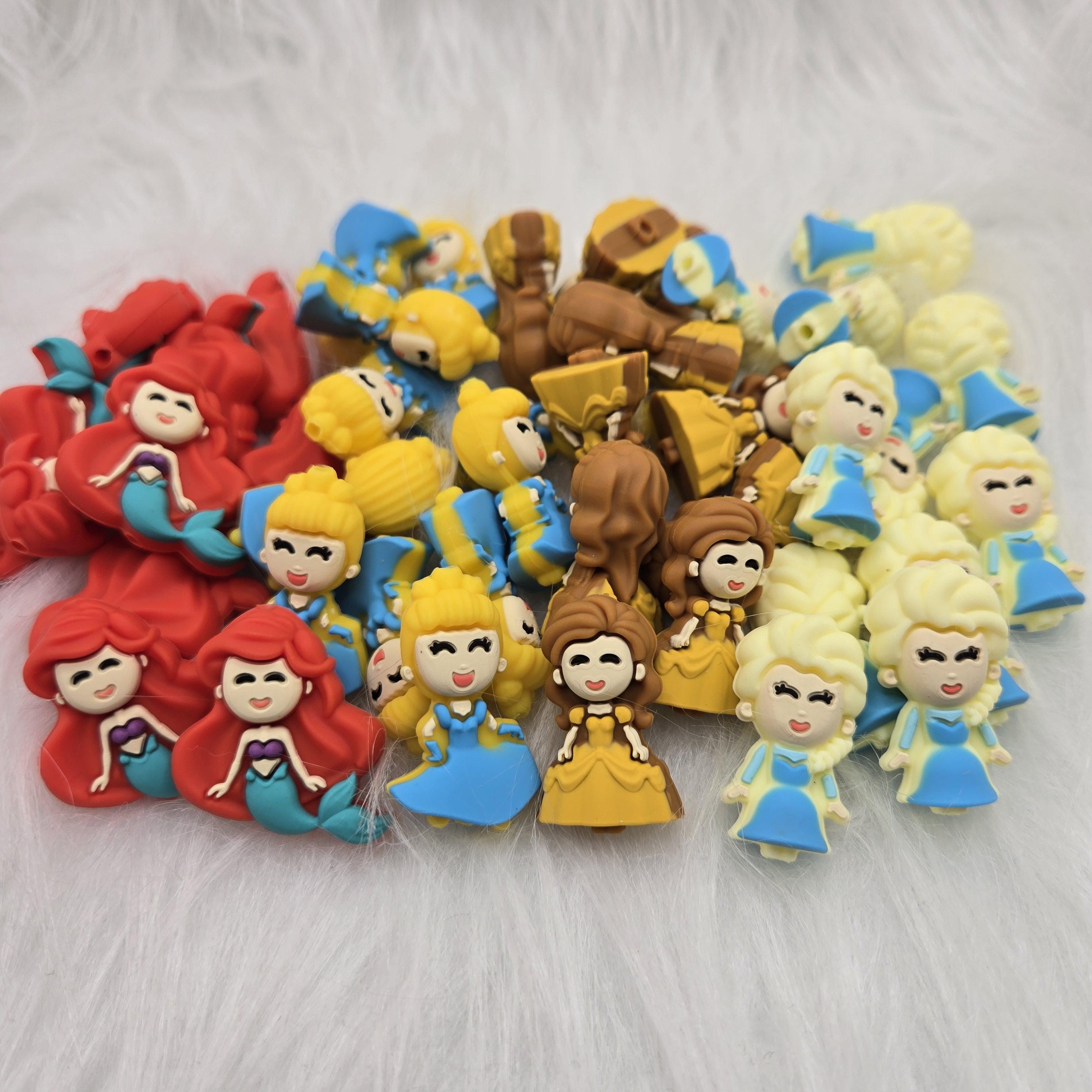 3D Focal Beads, Princess Focal Beads, Silicone Focal Beads, Beads for Pens, Princess Beads, Character Bead, Crafting Beads, Cartoon Beads