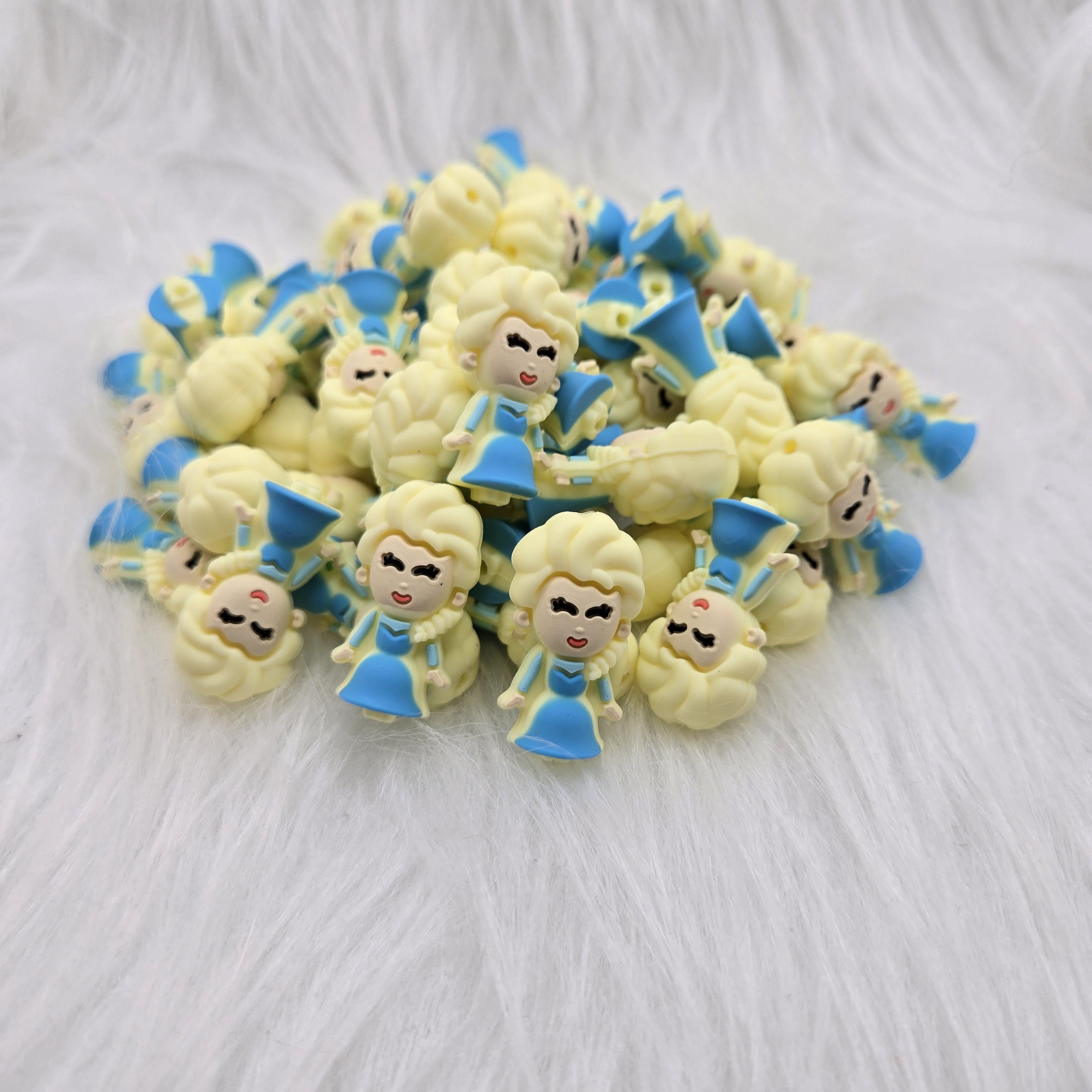 3D Focal Beads, Princess Focal Beads, Silicone Focal Beads, Beads for Pens, Princess Beads, Character Bead, Crafting Beads, Cartoon Beads