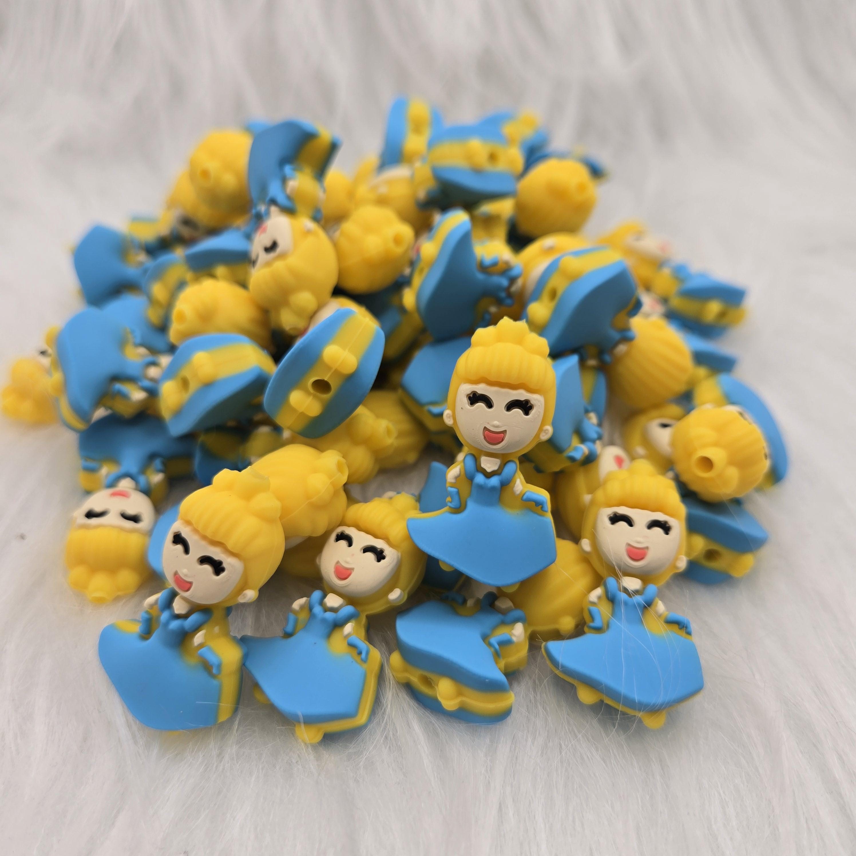 3D Focal Beads, Princess Focal Beads, Silicone Focal Beads, Beads for Pens, Princess Beads, Character Bead, Crafting Beads, Cartoon Beads