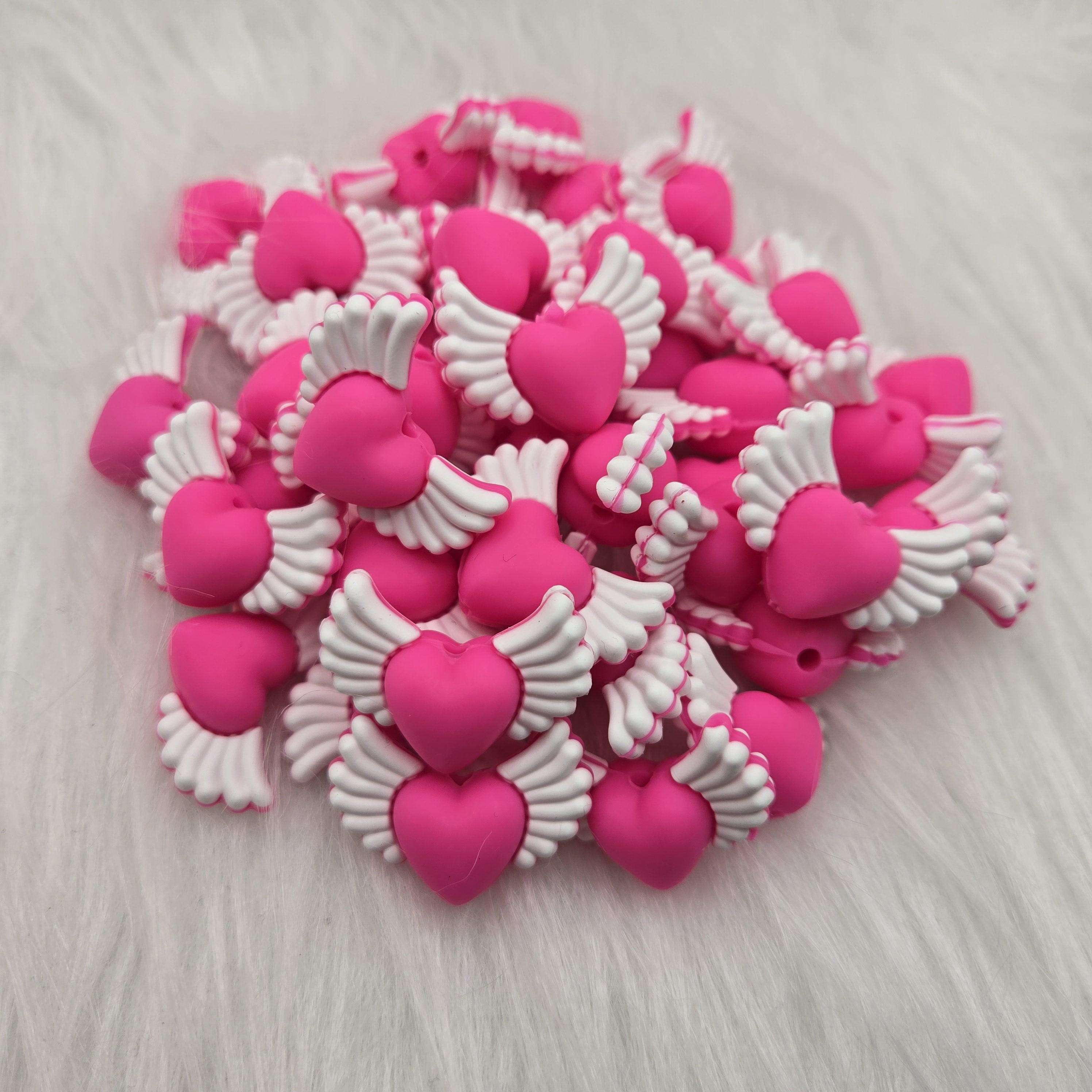 3D Focal Bead, Heart Focal, Love Focal Bead, Valentine's Day Bead, Beads for Pens, Holiday Beads, Silicone Focal Beads, Heart Beads