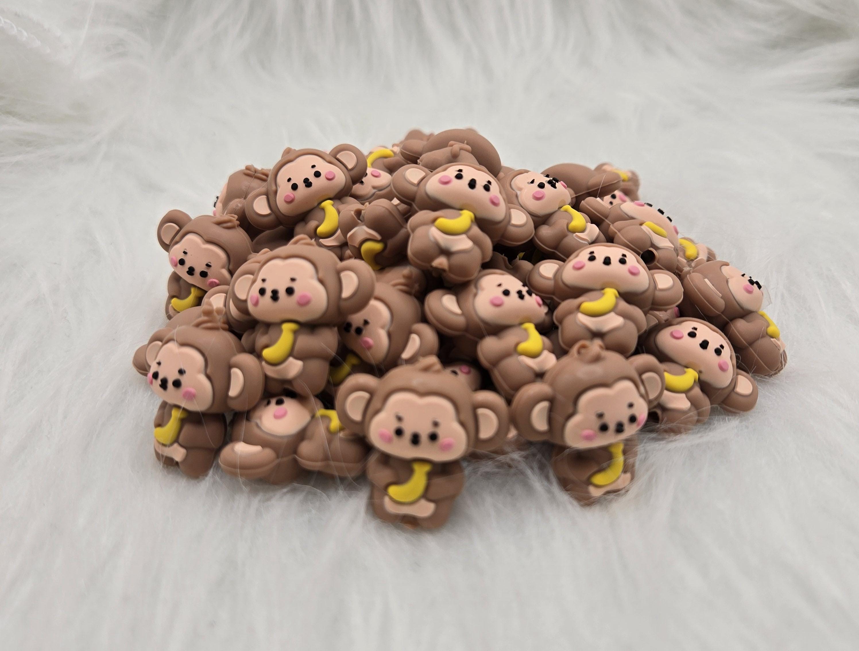 3D Monkey Focal Bead, Monkey Bead, Animal Silicone Bead, Beads for Pens, Animal Bead, Crafting Beads
