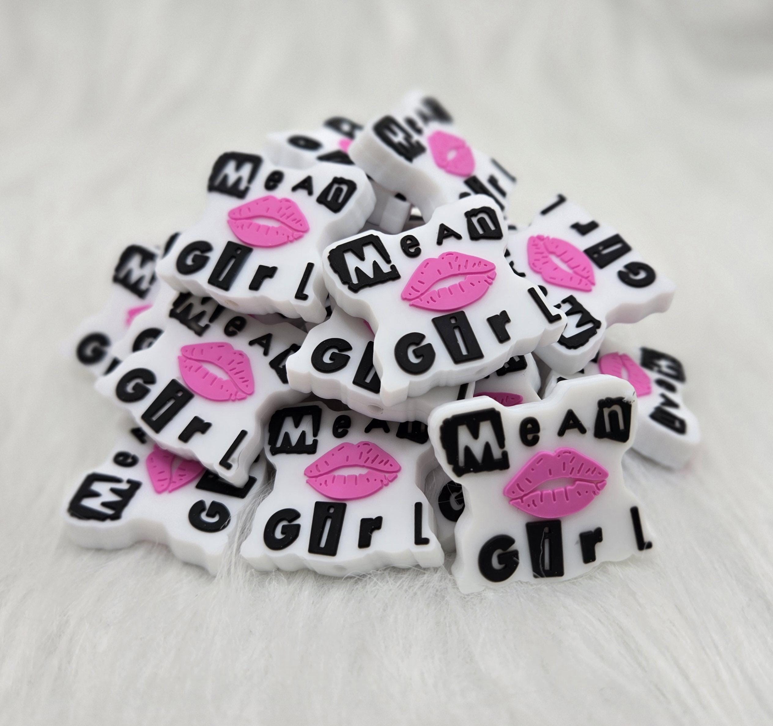 Mean Girl Focal Bead, Sarcastic Bead, Silicone Bead, Beadable Keychain, Beadable Pen, Movie Quote Beads, Humorous Bead, Pink Bead