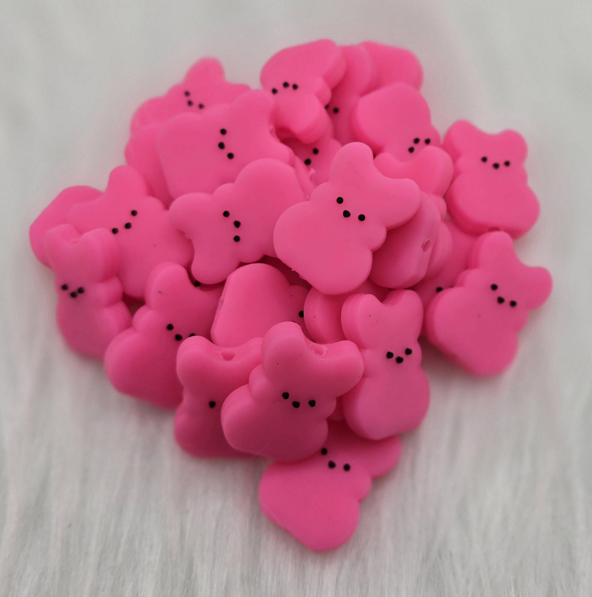 Easter Bunny Peep Focal Bead, Easter Silicone Bead, Holiday Beads, Easter Beads, Beads for Pens, Animal Focal Beads, Colorful Beads