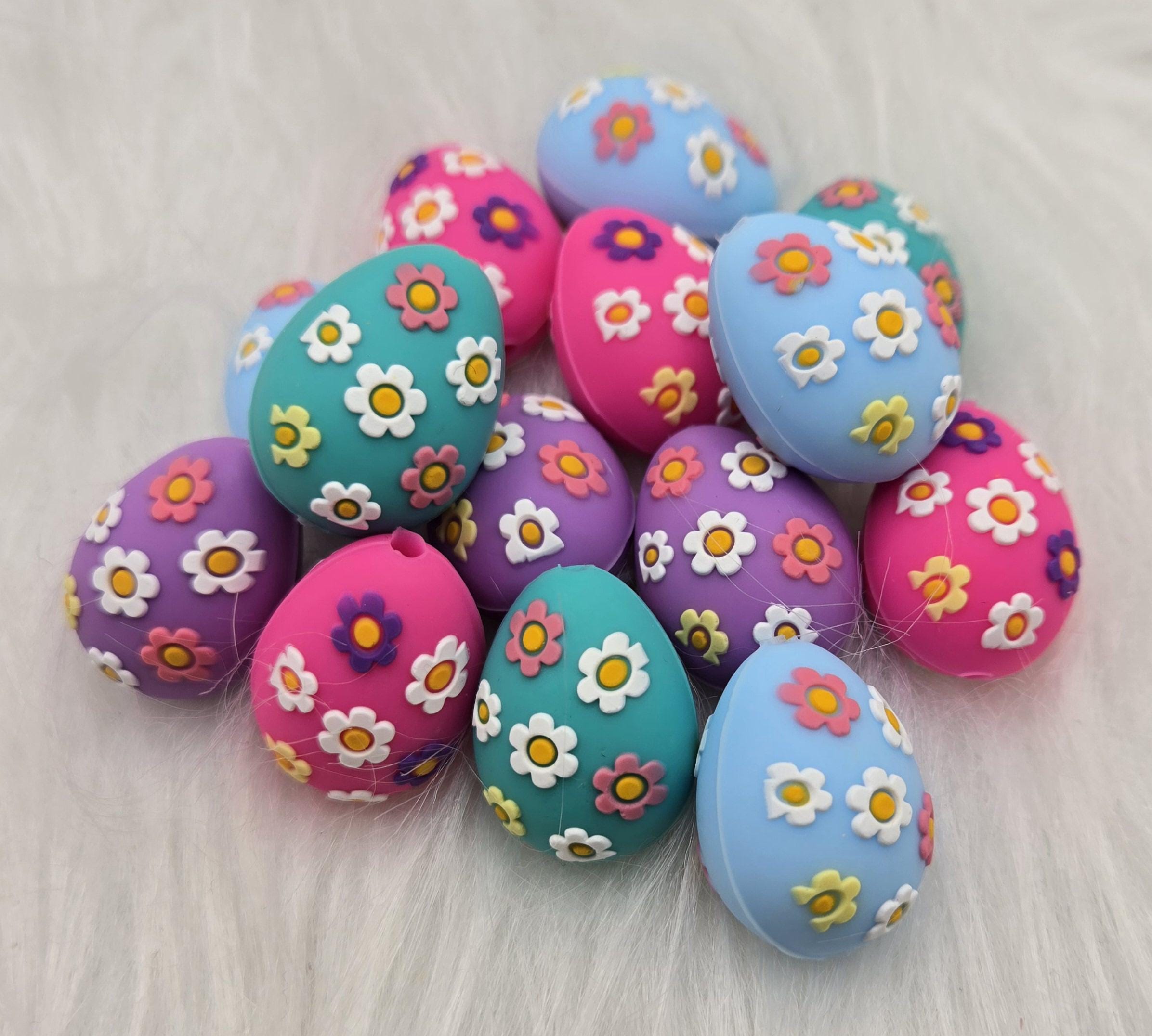 3D Easter Egg Focal Beads, Silicone Focal Beads, Easter Beads, Beads for Pens, Easter Basket Craft, Crafting Beads, Crafts for Kids