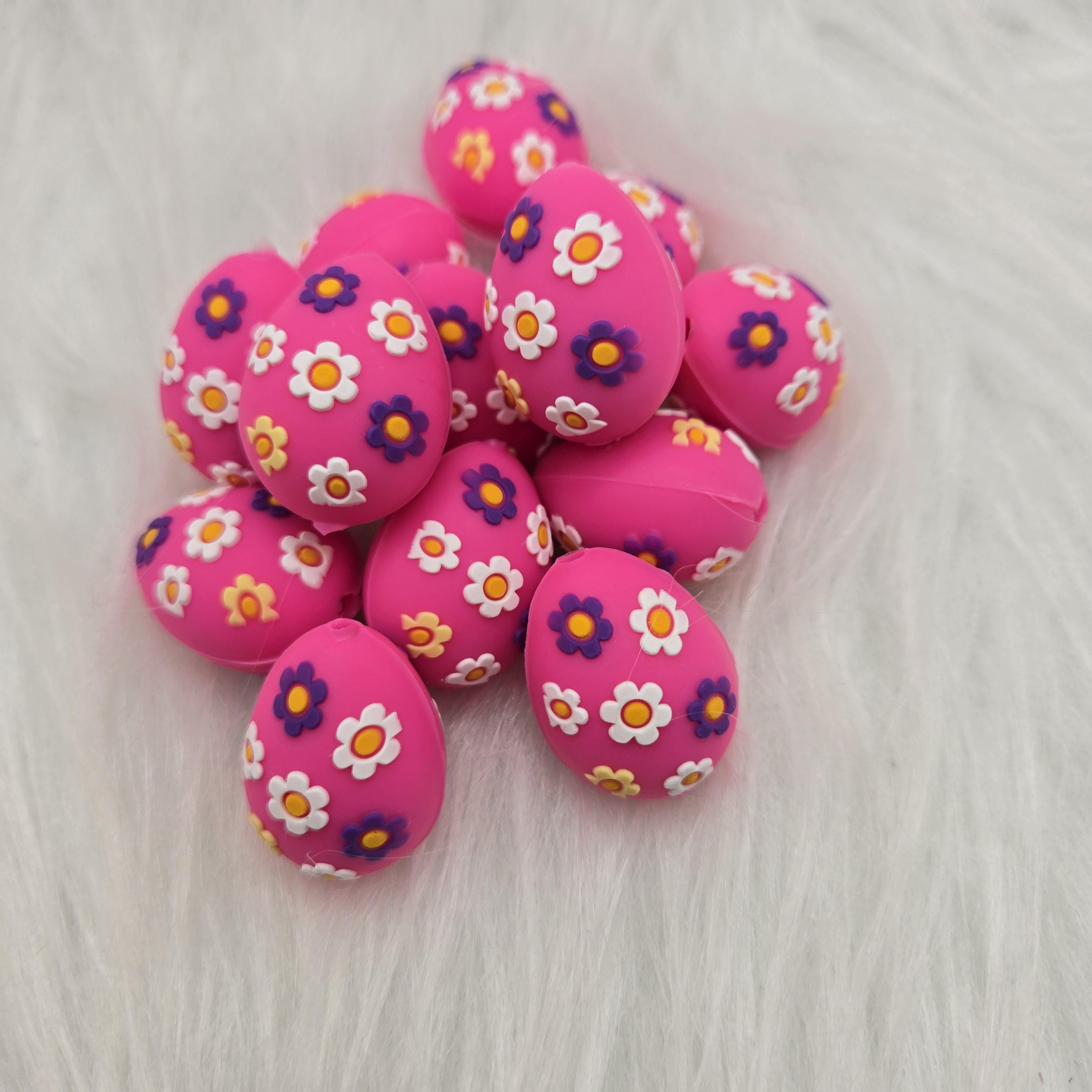 3D Easter Egg Focal Beads, Silicone Focal Beads, Easter Beads, Beads for Pens, Easter Basket Craft, Crafting Beads, Crafts for Kids