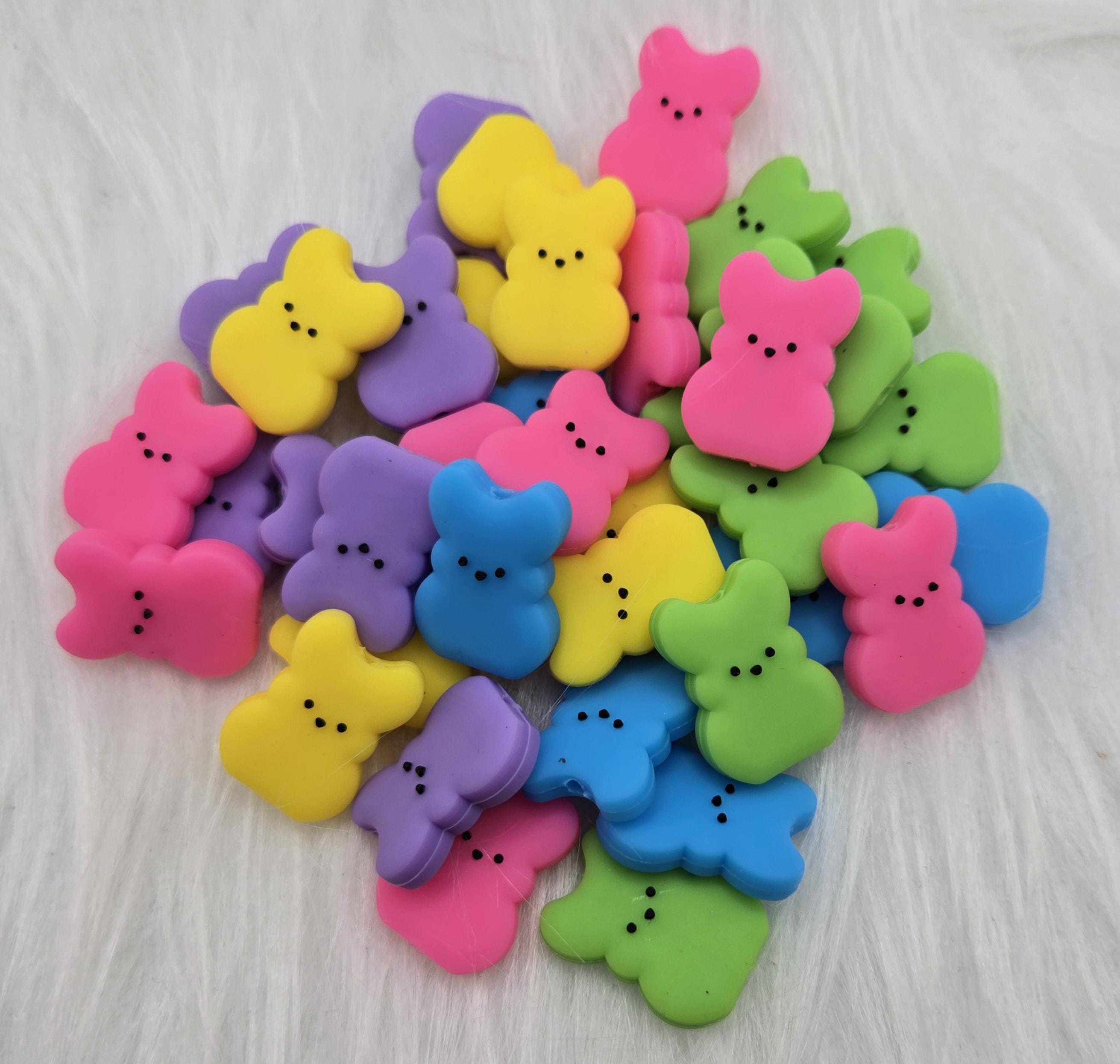 Easter Bunny Peep Focal Bead, Easter Silicone Bead, Holiday Beads, Easter Beads, Beads for Pens, Animal Focal Beads, Colorful Beads