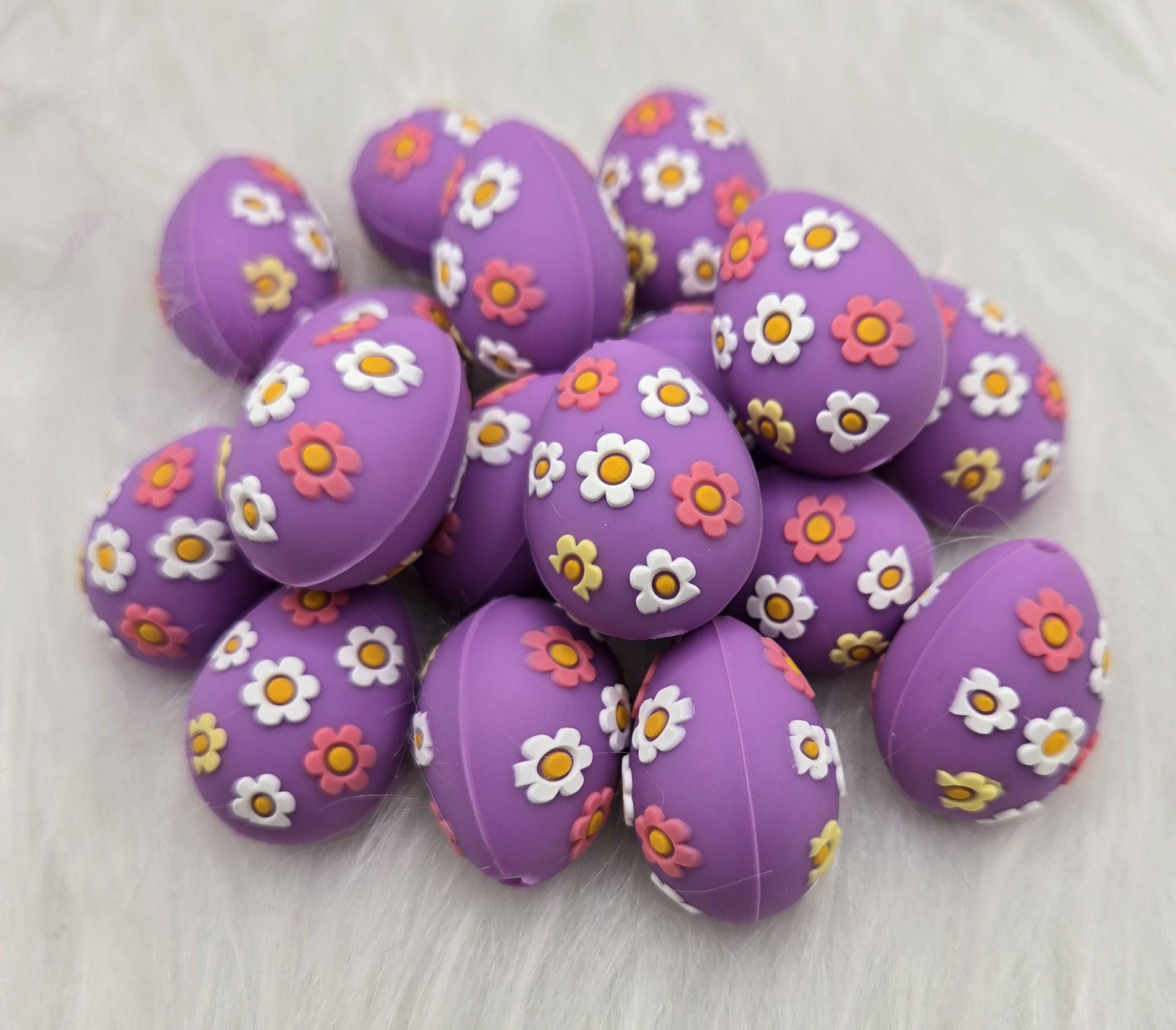 3D Easter Egg Focal Beads, Silicone Focal Beads, Easter Beads, Beads for Pens, Easter Basket Craft, Crafting Beads, Crafts for Kids