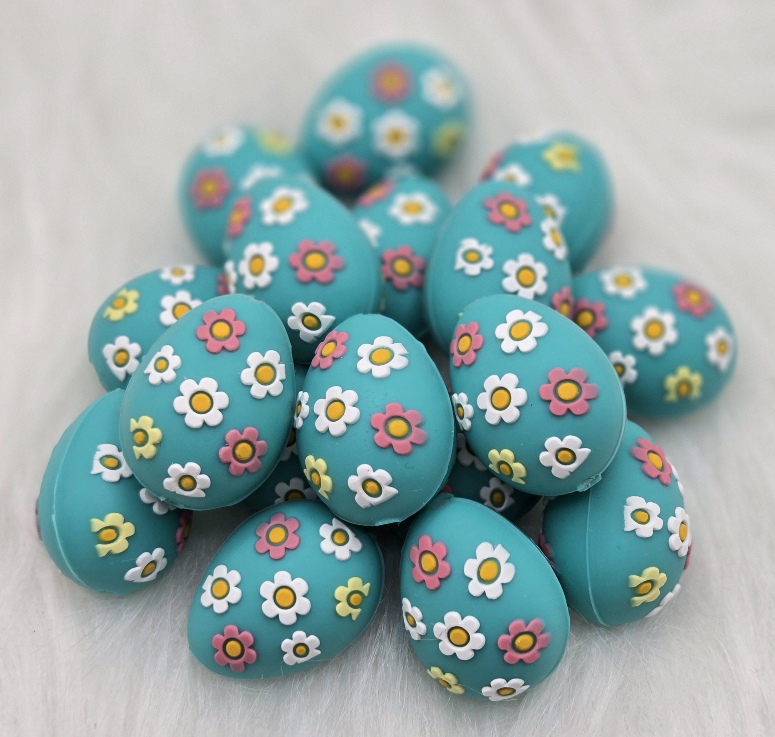 3D Easter Egg Focal Beads, Silicone Focal Beads, Easter Beads, Beads for Pens, Easter Basket Craft, Crafting Beads, Crafts for Kids
