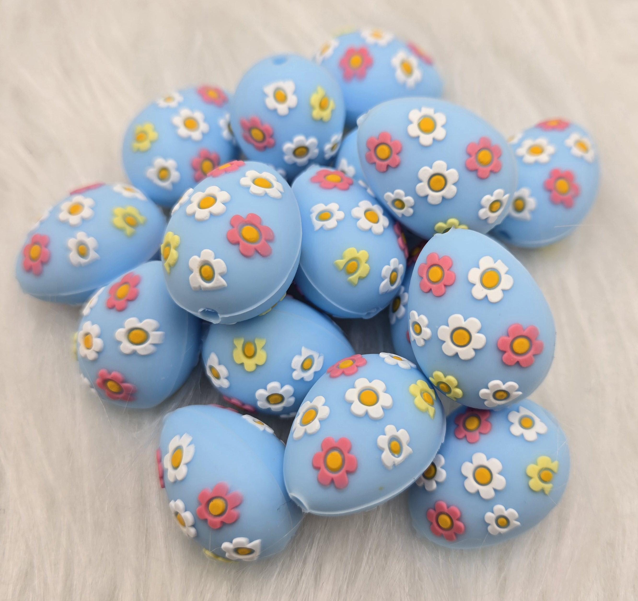 3D Easter Egg Focal Beads, Silicone Focal Beads, Easter Beads, Beads for Pens, Easter Basket Craft, Crafting Beads, Crafts for Kids