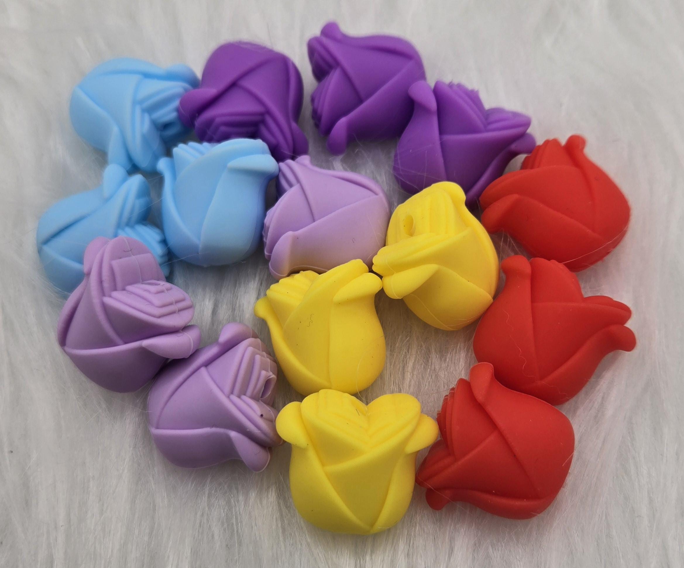 3D Focal Bead, 3D Flower Bead, Rose Beads, Flower Beads, Beads for Pens, Silicone Focal Bead, Crafting Beads, Mothers Day Craft