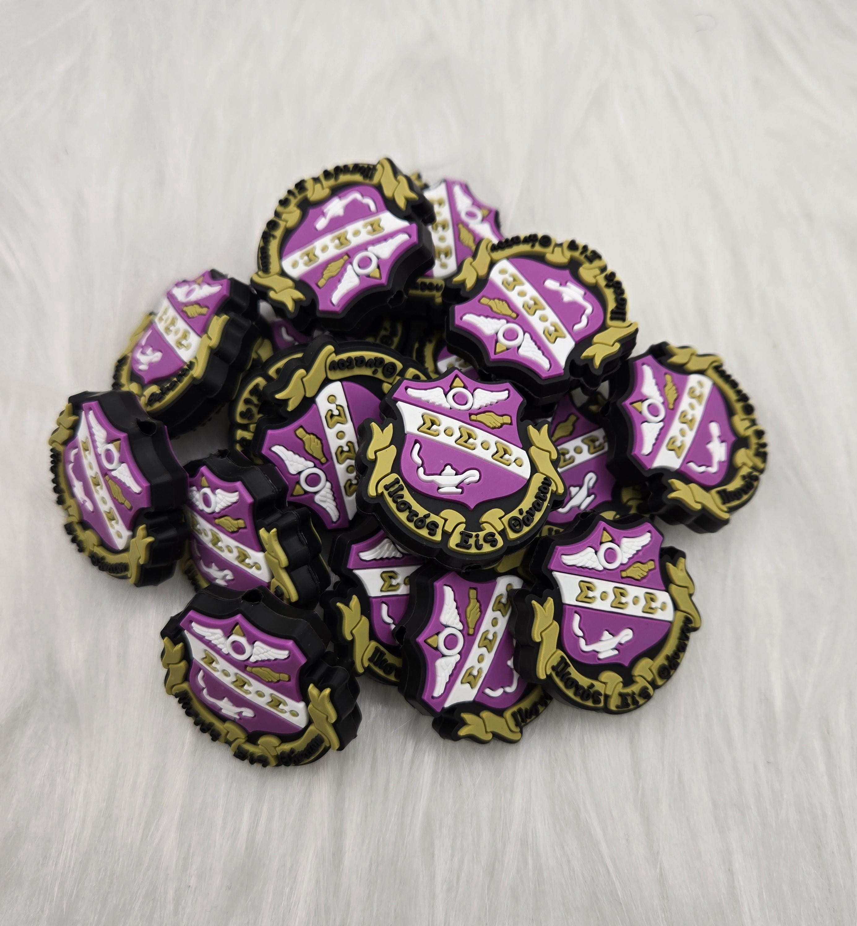 Tri Sigma Focal Bead, Sorority Bead, Silicone Bead, Beadable Keychain, Beadable Pen, Gifts for Her, Beads for Pens, Mothers Day