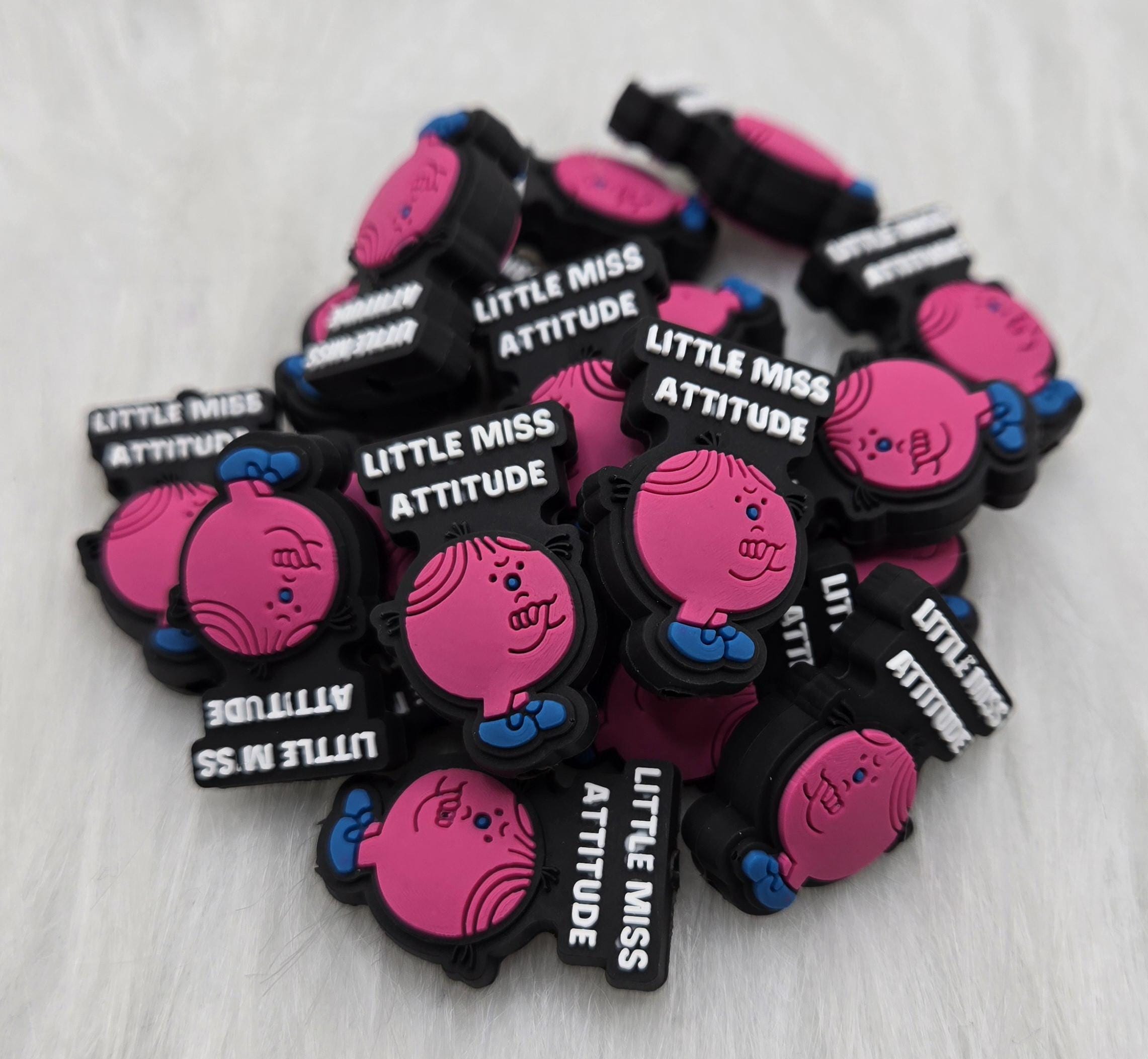 Little Miss Focal Bead, Silicone Focal Bead, Silicone Beads, Beadable Keychain, Beadable Pen, Kids Crafts, Easter, Mothers Day, Crafting
