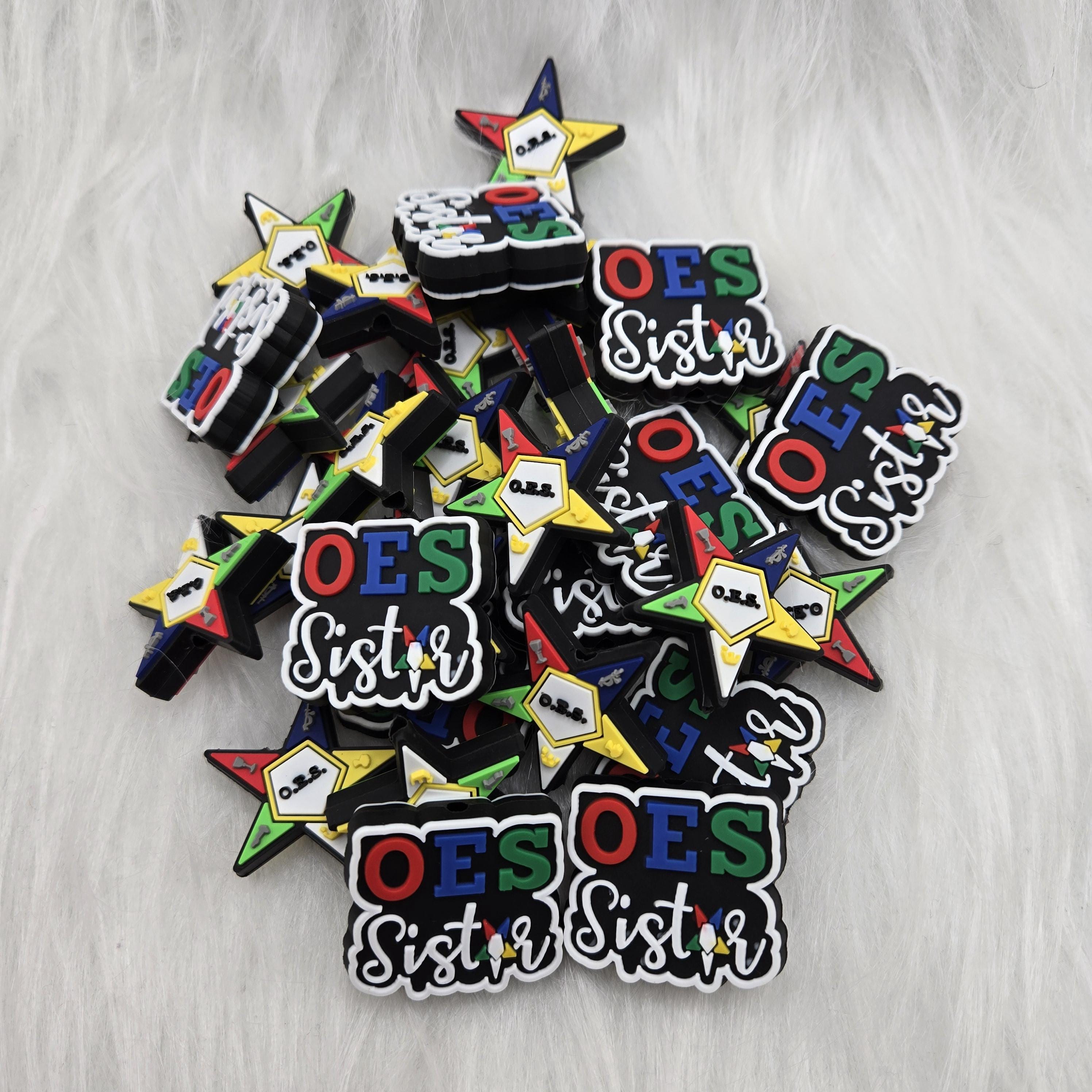 Order of the Eastern Star Focal Bead, OES Bead, Food Grade Silicone Bead, Beadable Keychain, Beadable Pen, Gifts for Her