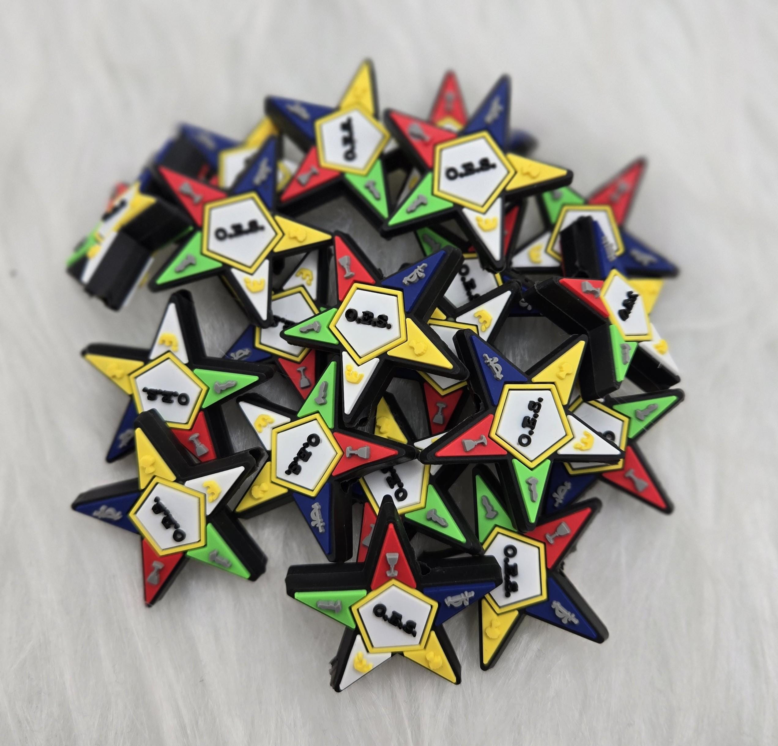 Order of the Eastern Star Focal Bead, OES Bead, Food Grade Silicone Bead, Beadable Keychain, Beadable Pen, Gifts for Her