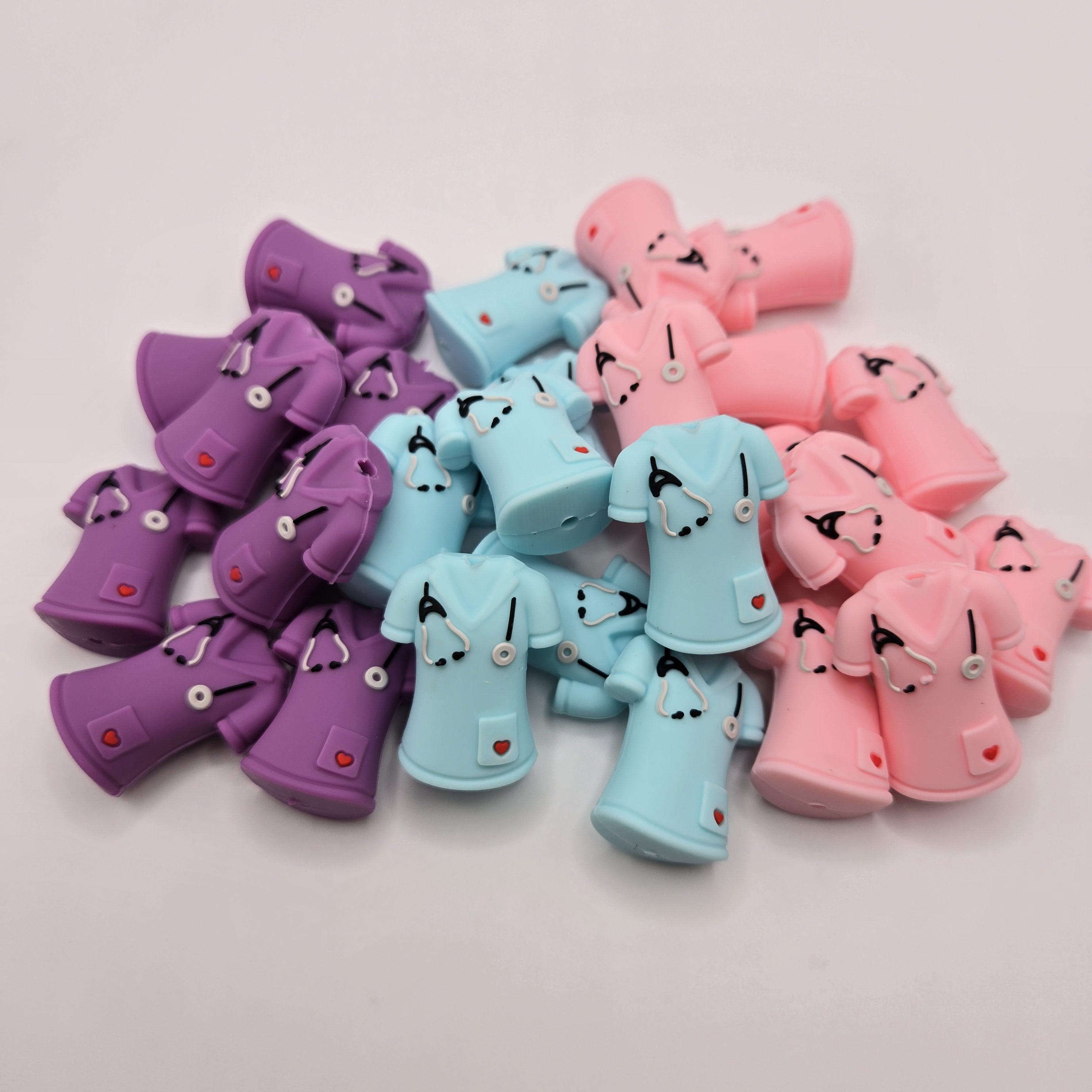 3D Focal Bead, Nurse Focal Bead, Scrub Top Focal Bead, Silicone Focal Bead, Beads for Pens, Crafting Beads, Hospital Bead, Beadable Pen Bead