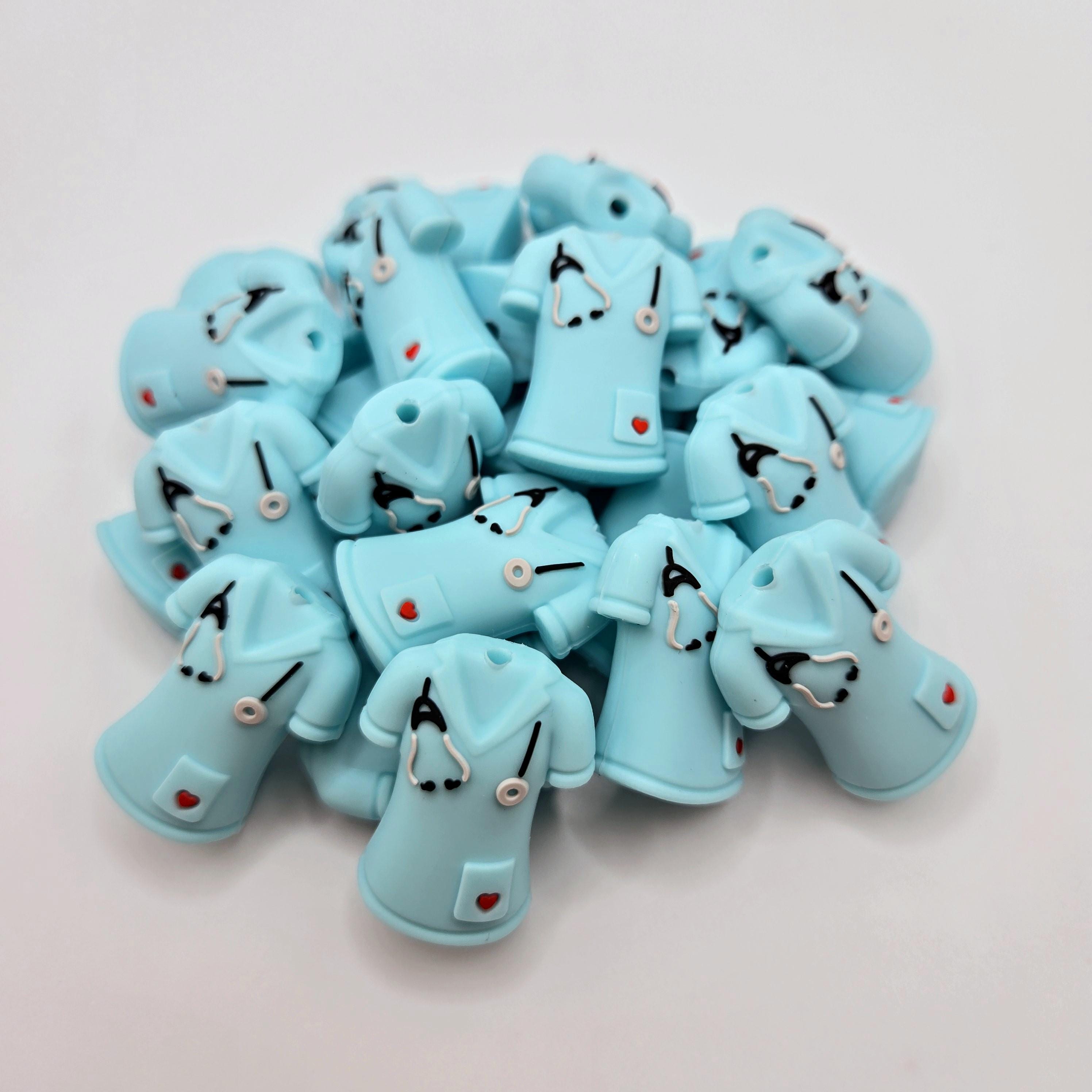 3D Focal Bead, Nurse Focal Bead, Scrub Top Focal Bead, Silicone Focal Bead, Beads for Pens, Crafting Beads, Hospital Bead, Beadable Pen Bead