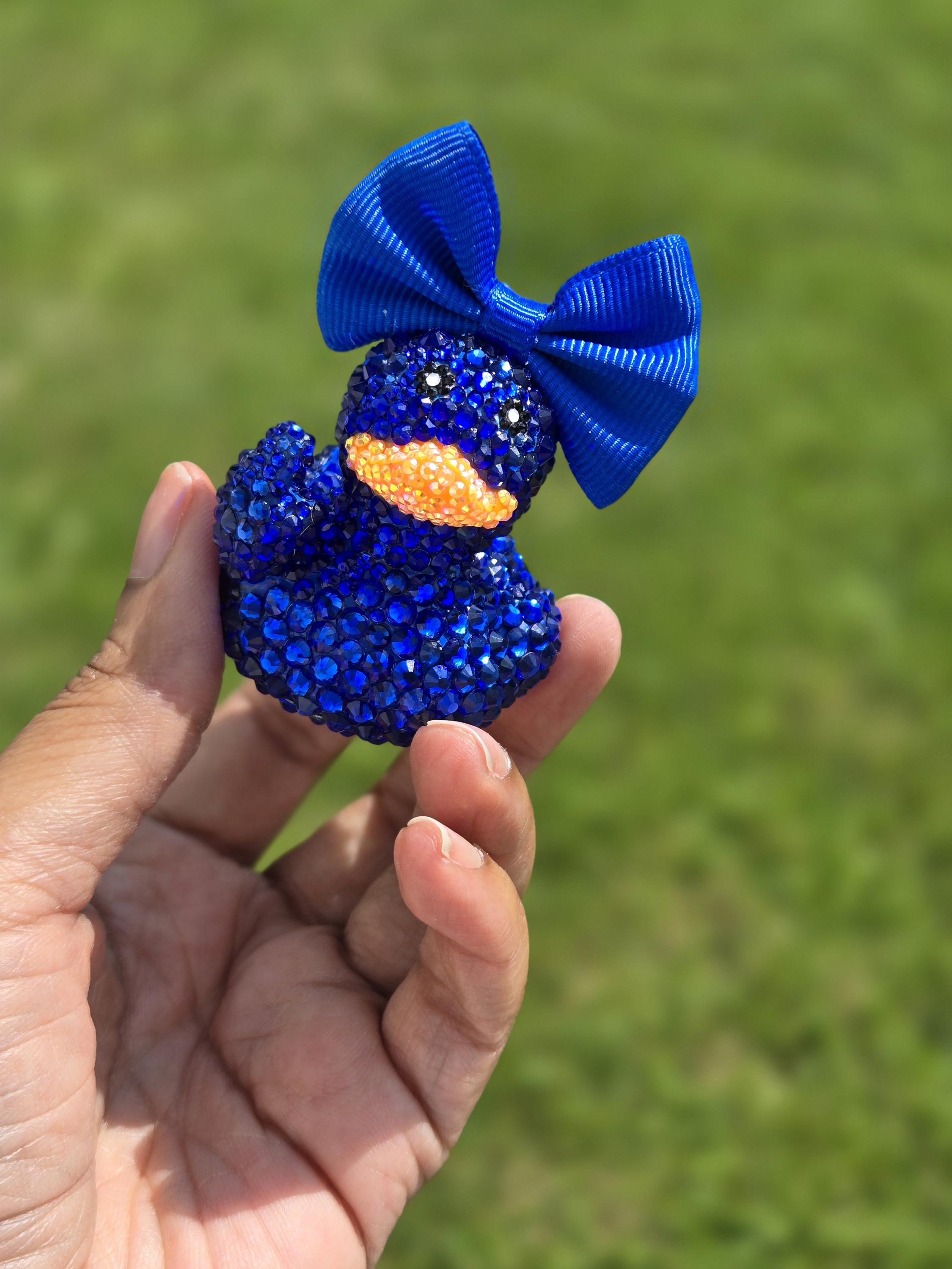 Custom Rhinestone Middle Finger Duck