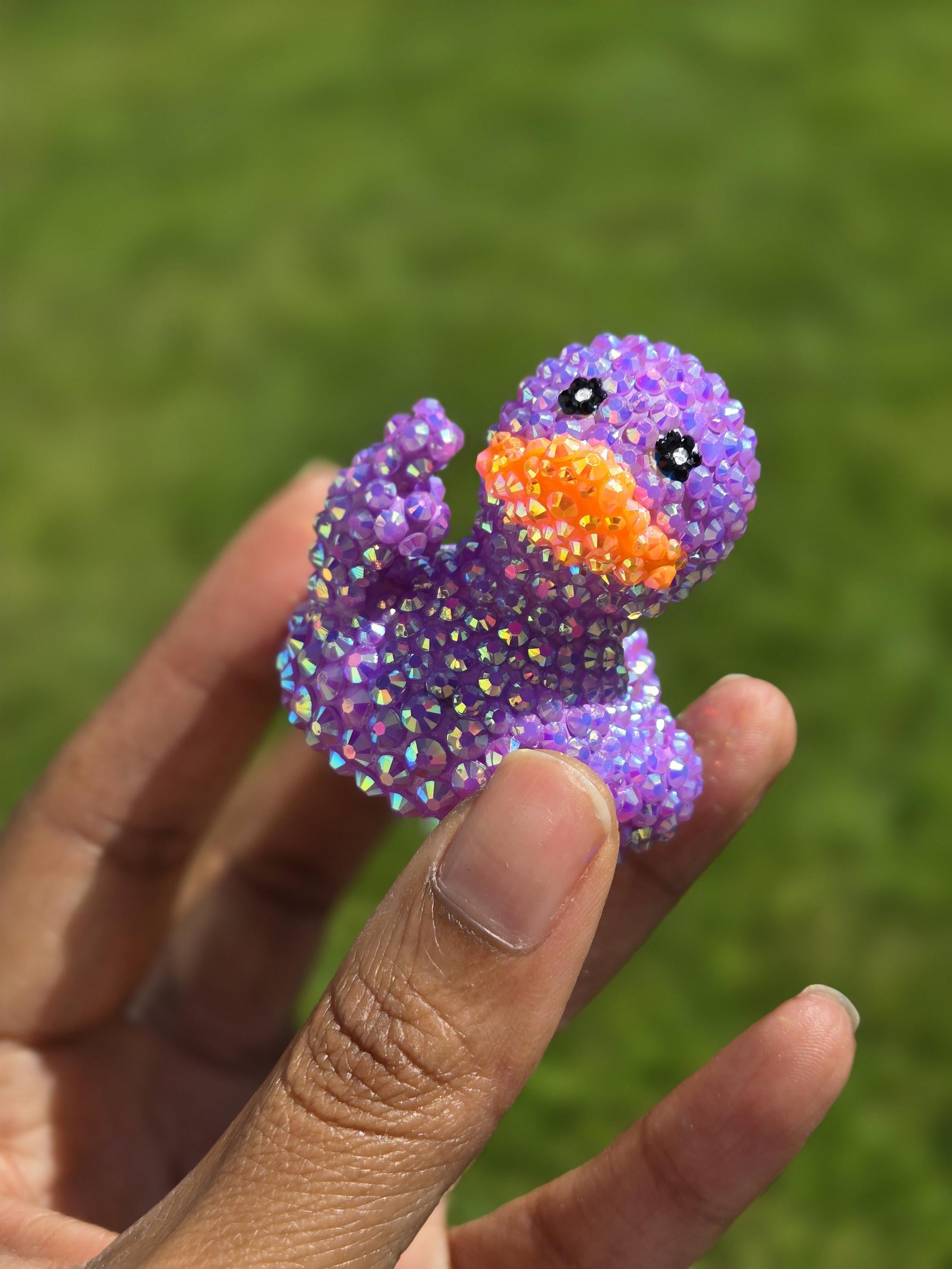 Custom Rhinestone Middle Finger Duck