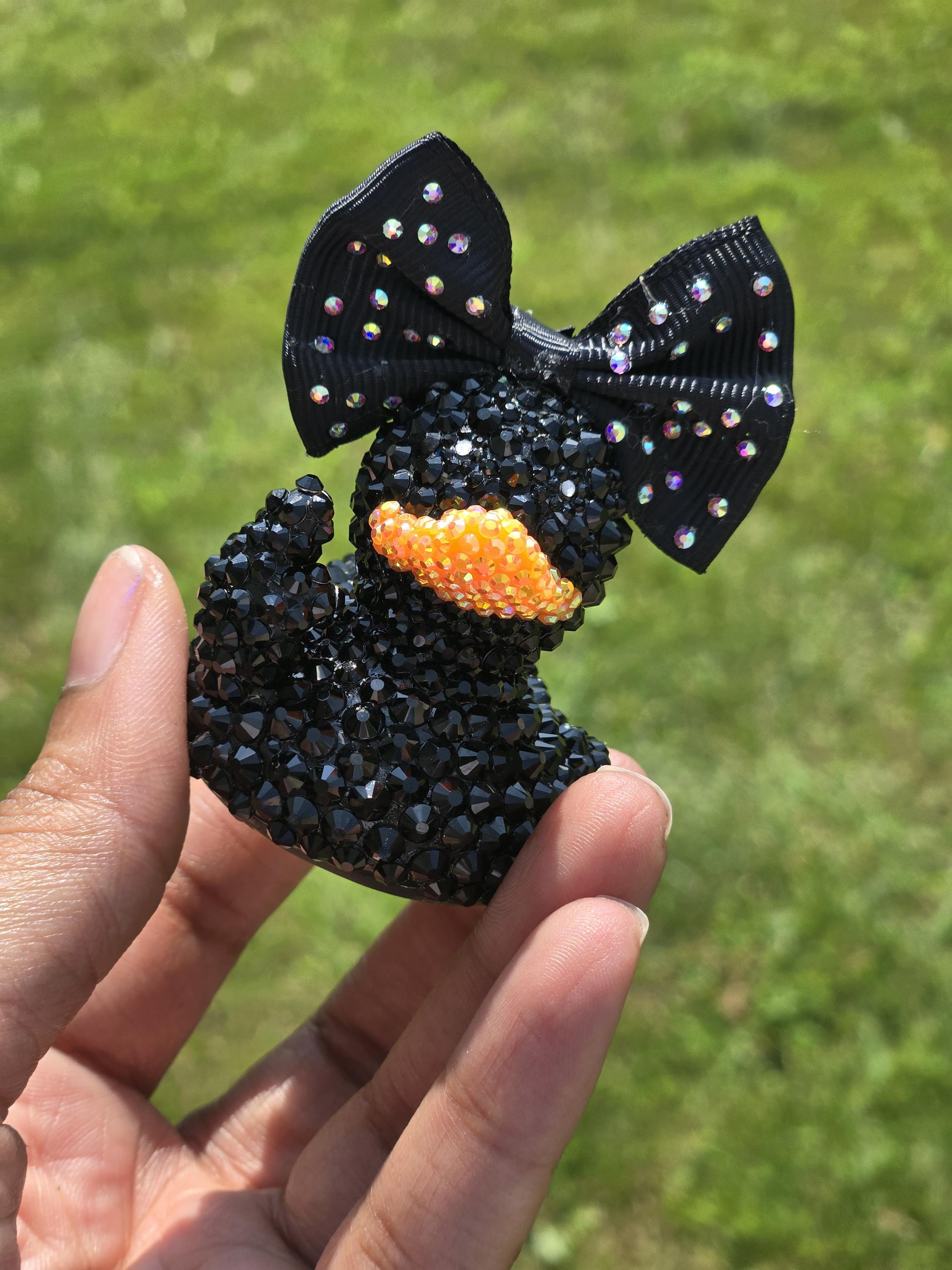 Custom Rhinestone Middle Finger Duck