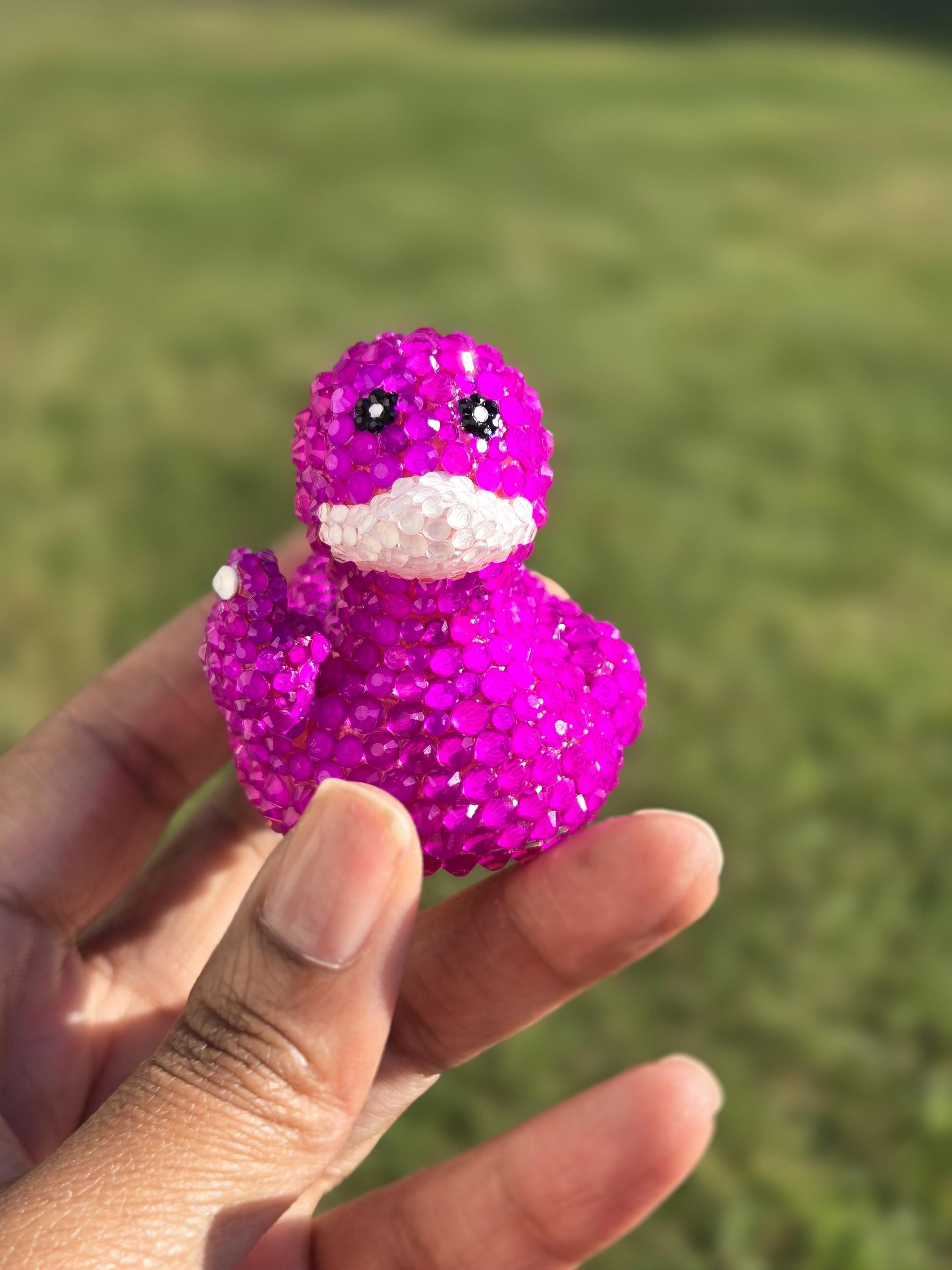 Custom Rhinestone Middle Finger Duck