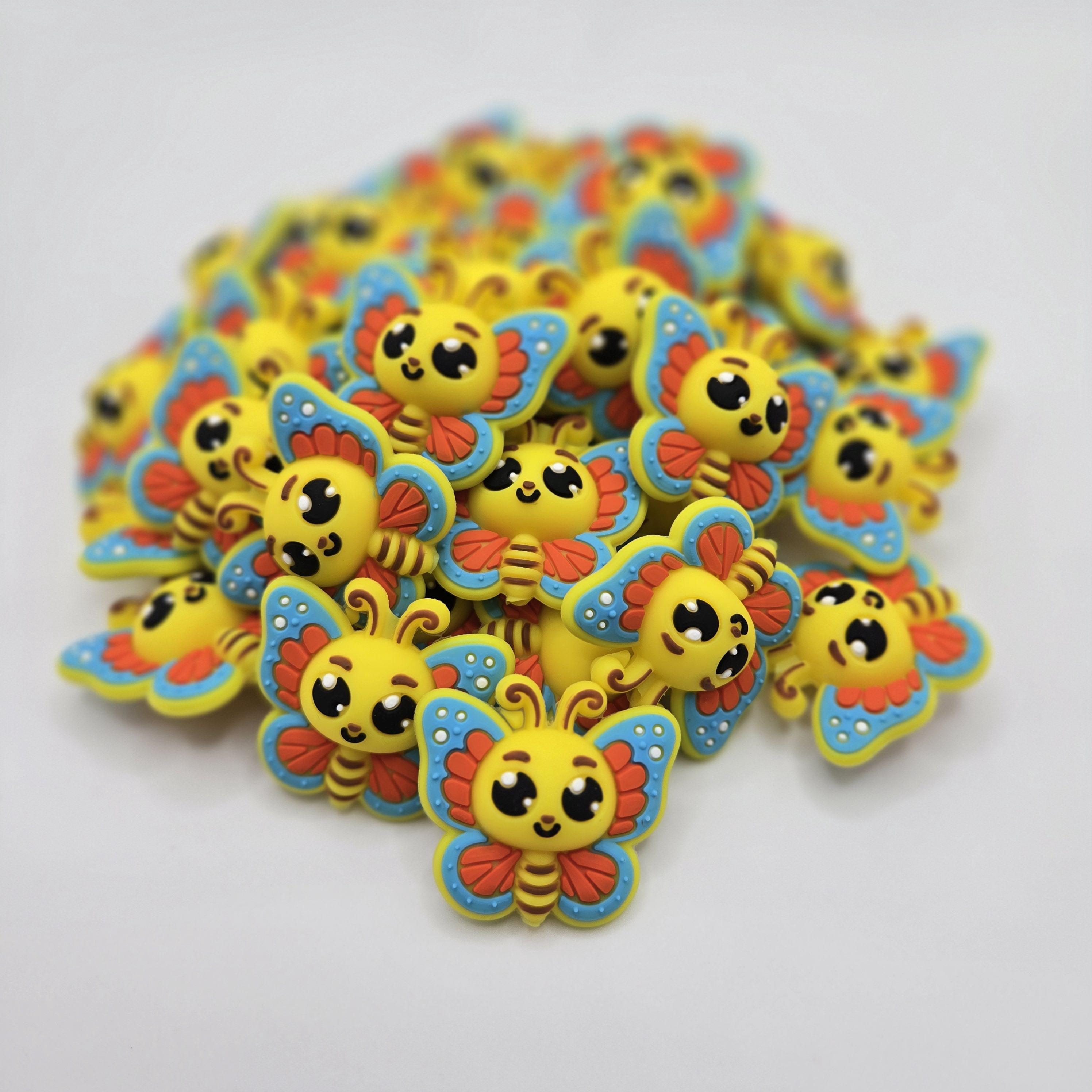 Butterfly Focal Bead, 3D Butterfly, Butterfly Beads, Beads for Pens, Crafting Beads, Kids Crafts, Silicone Focal Beads, Animal Beads