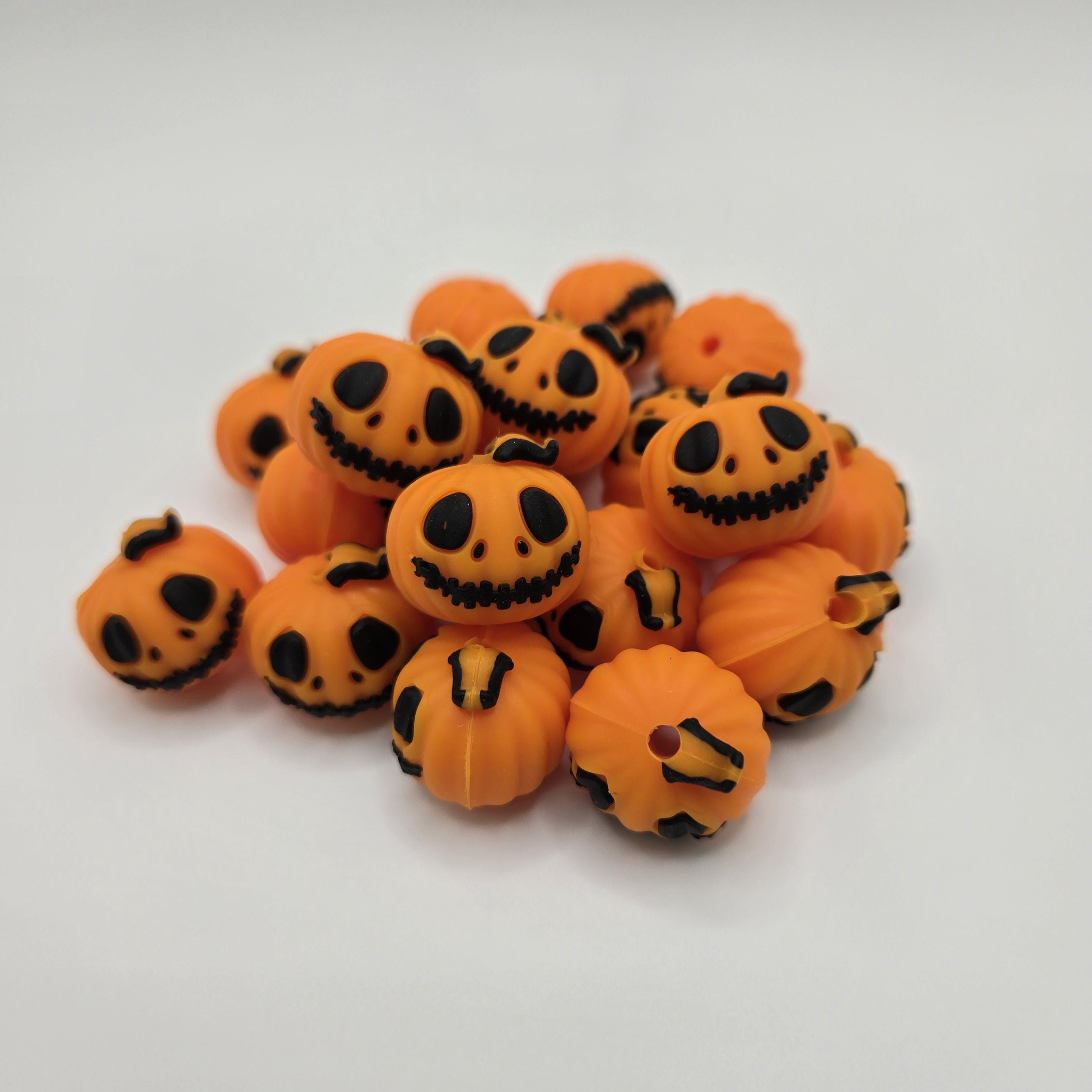 3D Focal Bead, 3D Halloween Bead, Silicone Focal Bead, Pumpkin Focal Bead, Beads for Pens, Fall Beads, Beadable Pen Supplies, Halloween Bead
