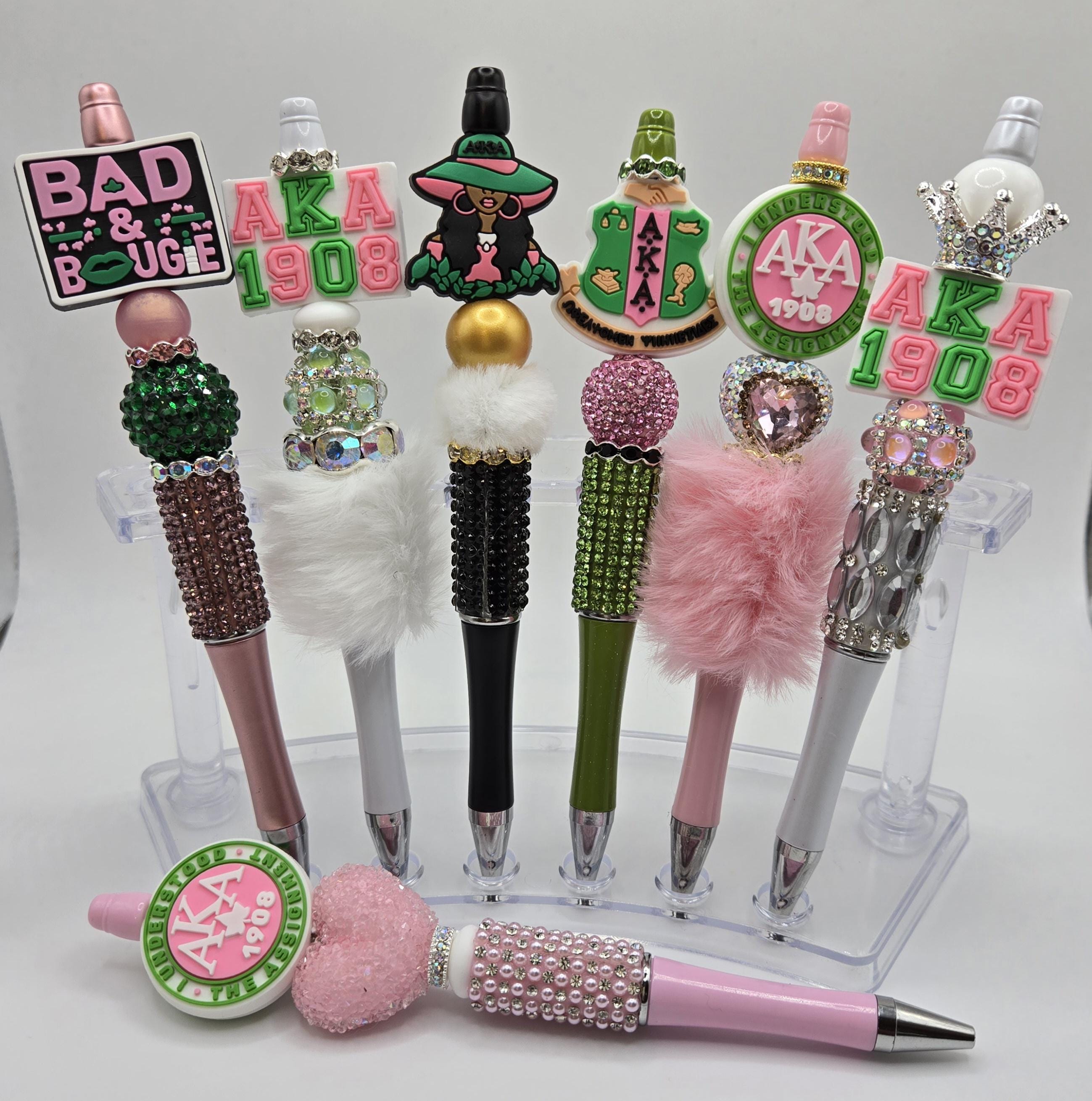 Sorority Pens, AKA pen, Rhinestone Pens, Alpha Kappa Alpha Sorority Pens, Bling Pens, College Graduation Gift, Mothers Day Gift