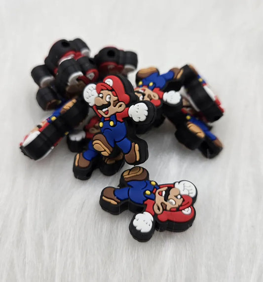 Red Plumber Brother Focal Bead