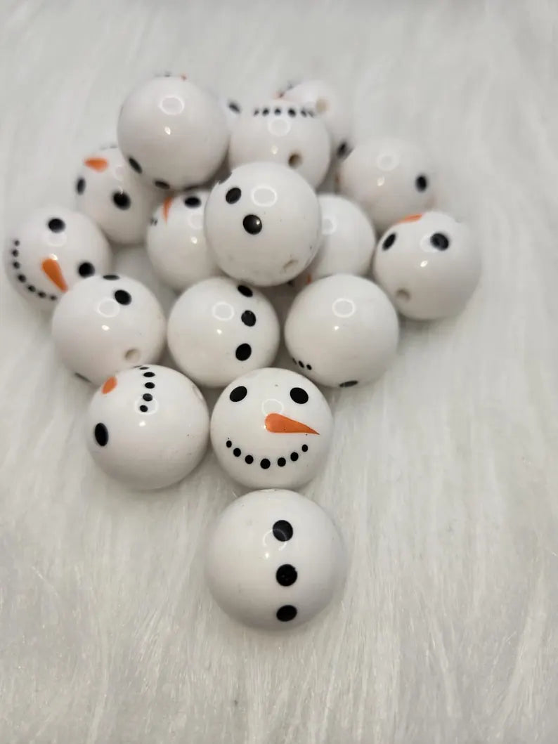 Snowman Acrylic Beads (set of 10)