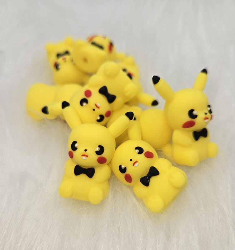 3D Yellow Poke Pocket Monster Focal Bead