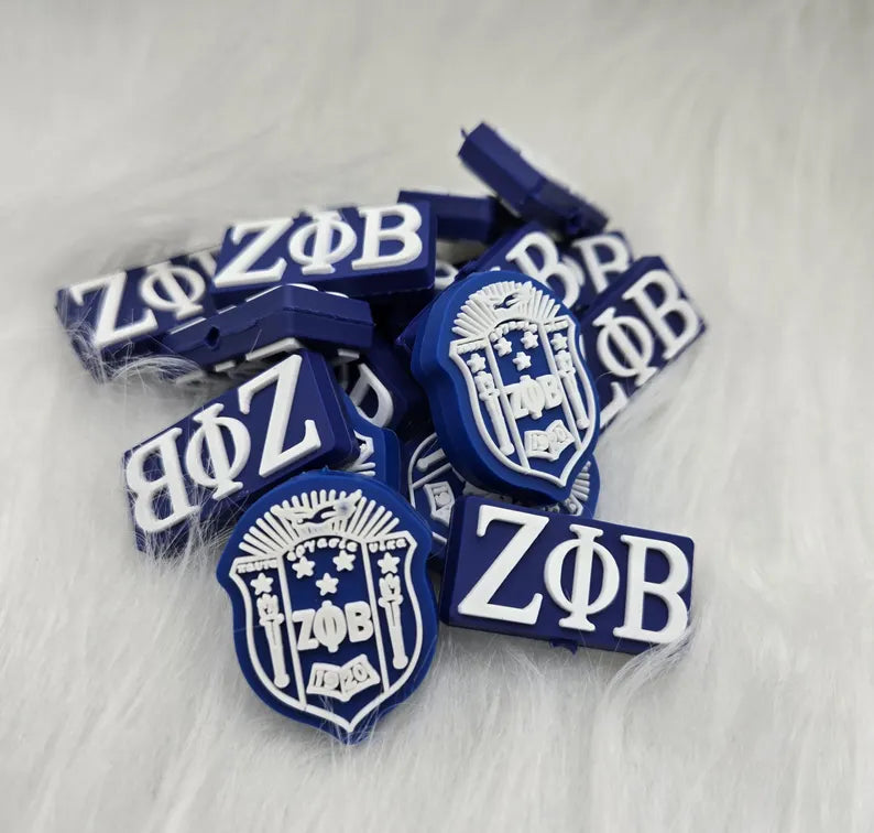 Zeta Phi Beta Focal Bead, Sorority D9 Bead, Food Grade Silicone Bead, Beadable Keychain, Beadable Pen, Gifts for Her