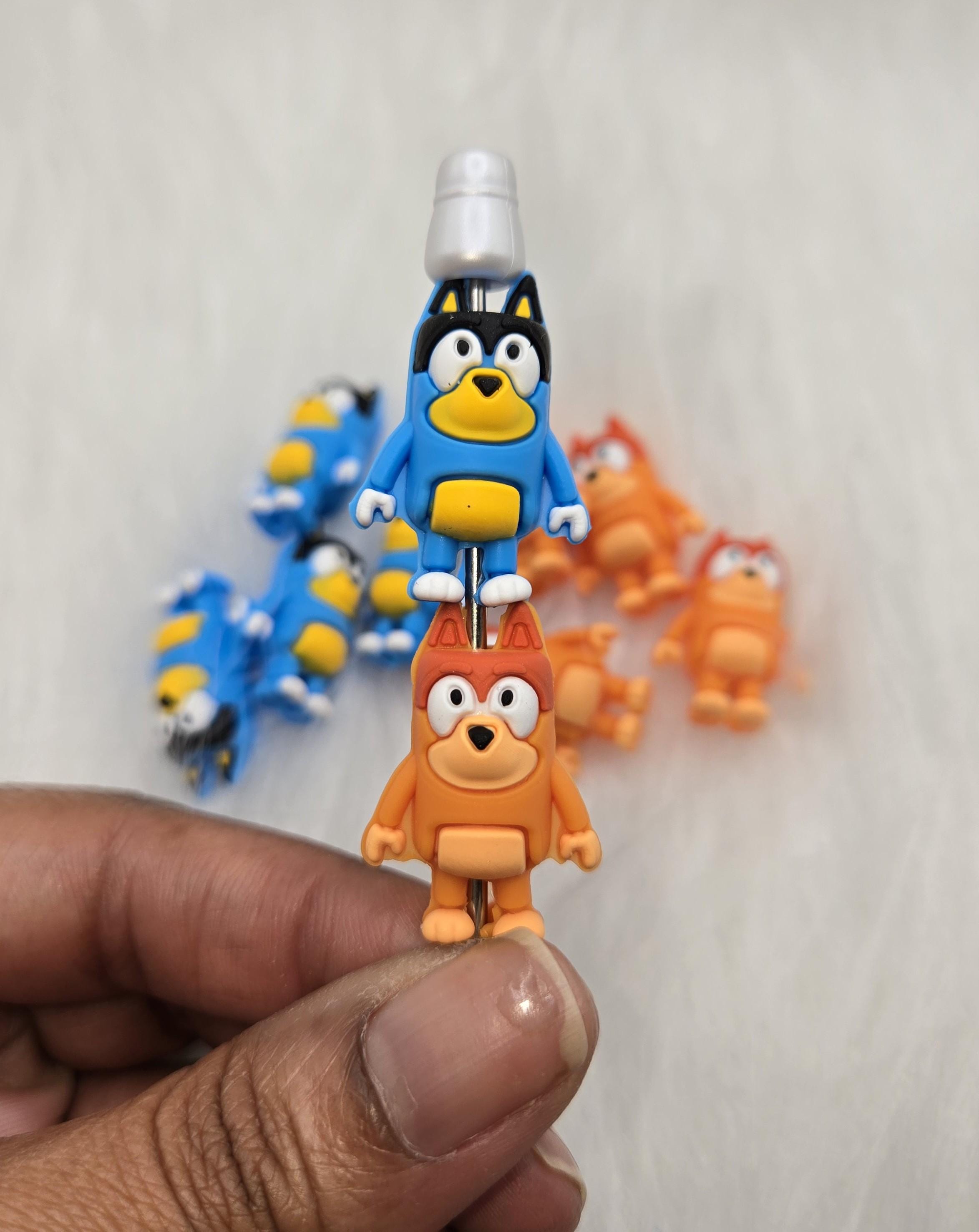 3D Focal Beads, Blue Dog Sister Focal Bead, Orange Dog Sister Focal Bead, Dog Focal Beads, Beads for Pens, Character Bead, Cartoon Beads